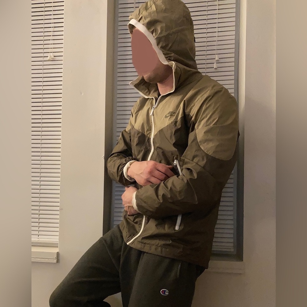 Tan & Olive Green Nike Windbreaker